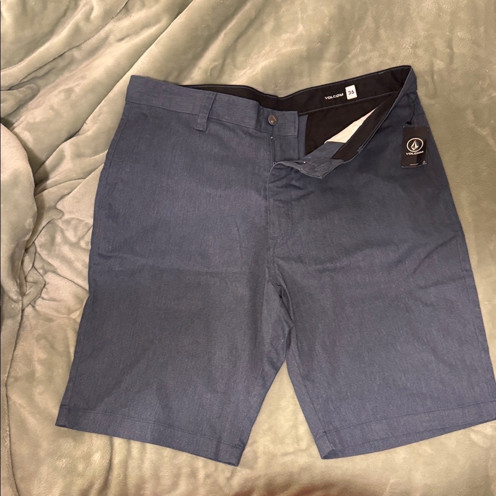 NWT Volcom Men's Dark Blue Shorts, Size 36